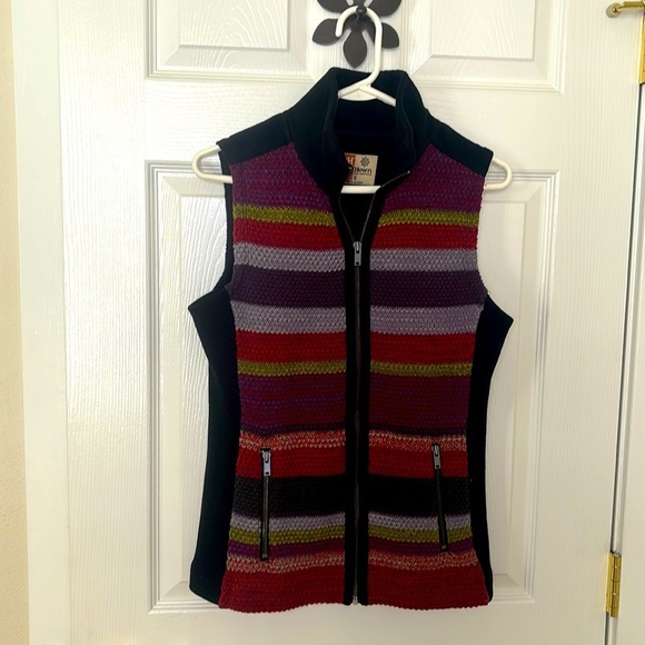 Ruff Hewn Colorful Woven Texture and Solid Black Back w/stretch Side Panels Sm - Picture 1 of 13